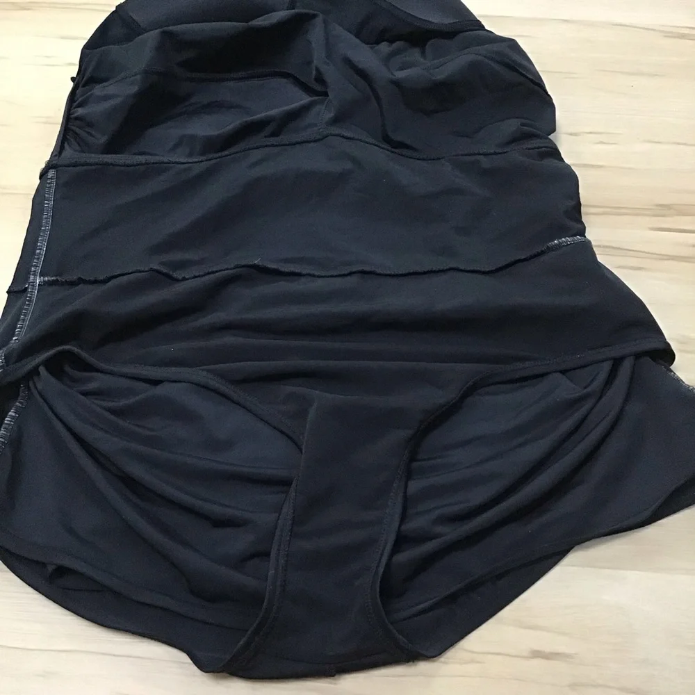 Merona Black One Piece Ruched Skirted Swimsuit 20W‎